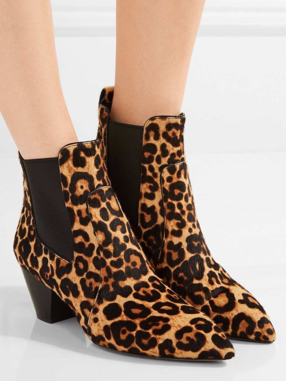 Marc Jacobs Kim Leopard-Print Calf Hair Chelsea Boots Sz